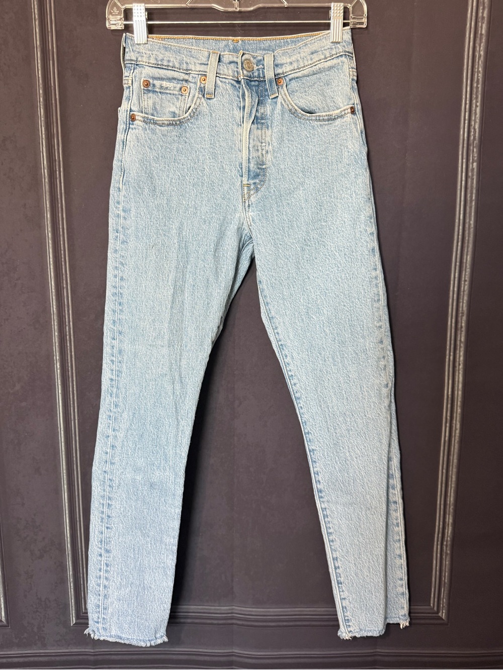Levi's 501 High-Rise Light Blue Slim Straight Jeans